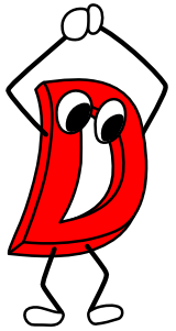 Image of cartoonish D logo from tour.dlang.org